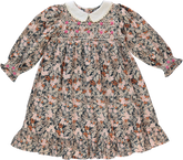 BEBE ORGANIC ELORA FALL BLOOMS SMOCKED DRESS